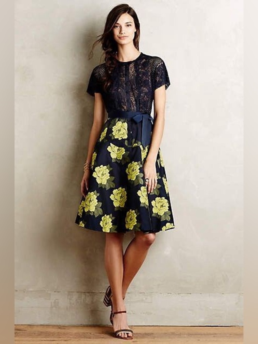 Anthropologie Byron Lars Beguile Lace Floral Dress